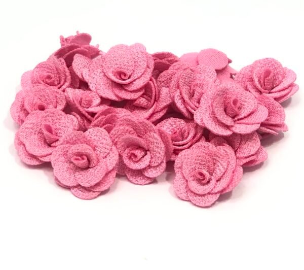 Flor Rosa Malha - Rosa Chiclete - 10unid