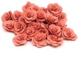 Flor Rosa Malha - Rosa Antigo - 10unid.