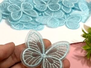 Borboleta - 4,5mm -Turquesa - 4 unid.