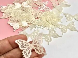 Aplique - Borboleta 3x4 - Bege - 02 unid.