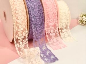 Fita Organza Flores- 35mm -02mts