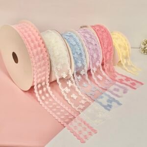 Fita organza bordado 
38mm-02mtrs