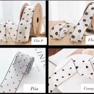 Fita Organza estampada 
-38mm- 02mtr