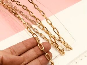 Corrente - Dourado - 01mt - Cadeado/Longa - 1,5mm