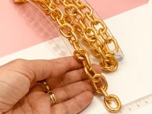 Corrente - Dourado - 01mt - Elo Cadeado - 04mm