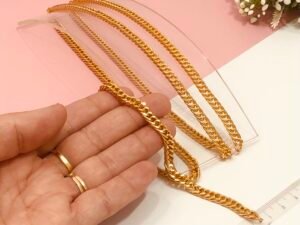 Corrente - Dourado - 01mt - Dupla Lixada - 1.20mm