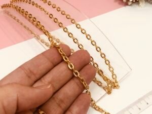 Corrente - Dourada - Elo Cadeado Escovado - 01mt