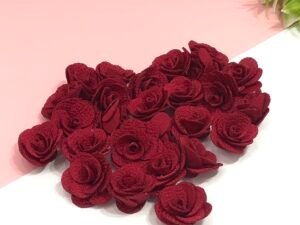 Flor Rosa Malha - Marsala - 10unid