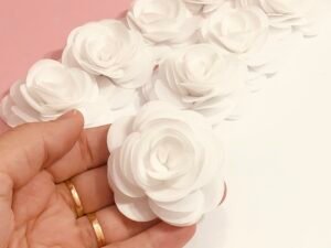 Flor Organza - 0,5cm - Branca - 02 unid.