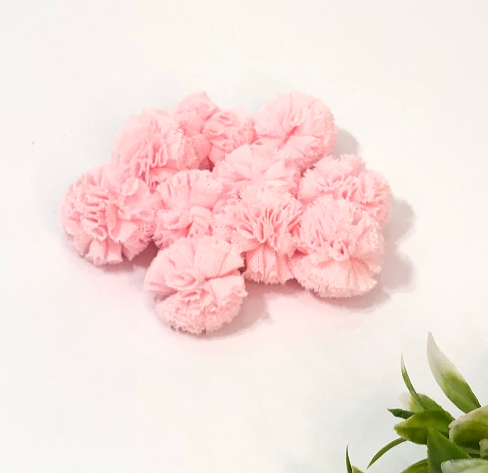 Pompom malha-2,5cm-Rosa bebê 
10unid
