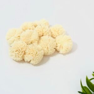 Pompom malha-2,5cm-Creme 
10unid