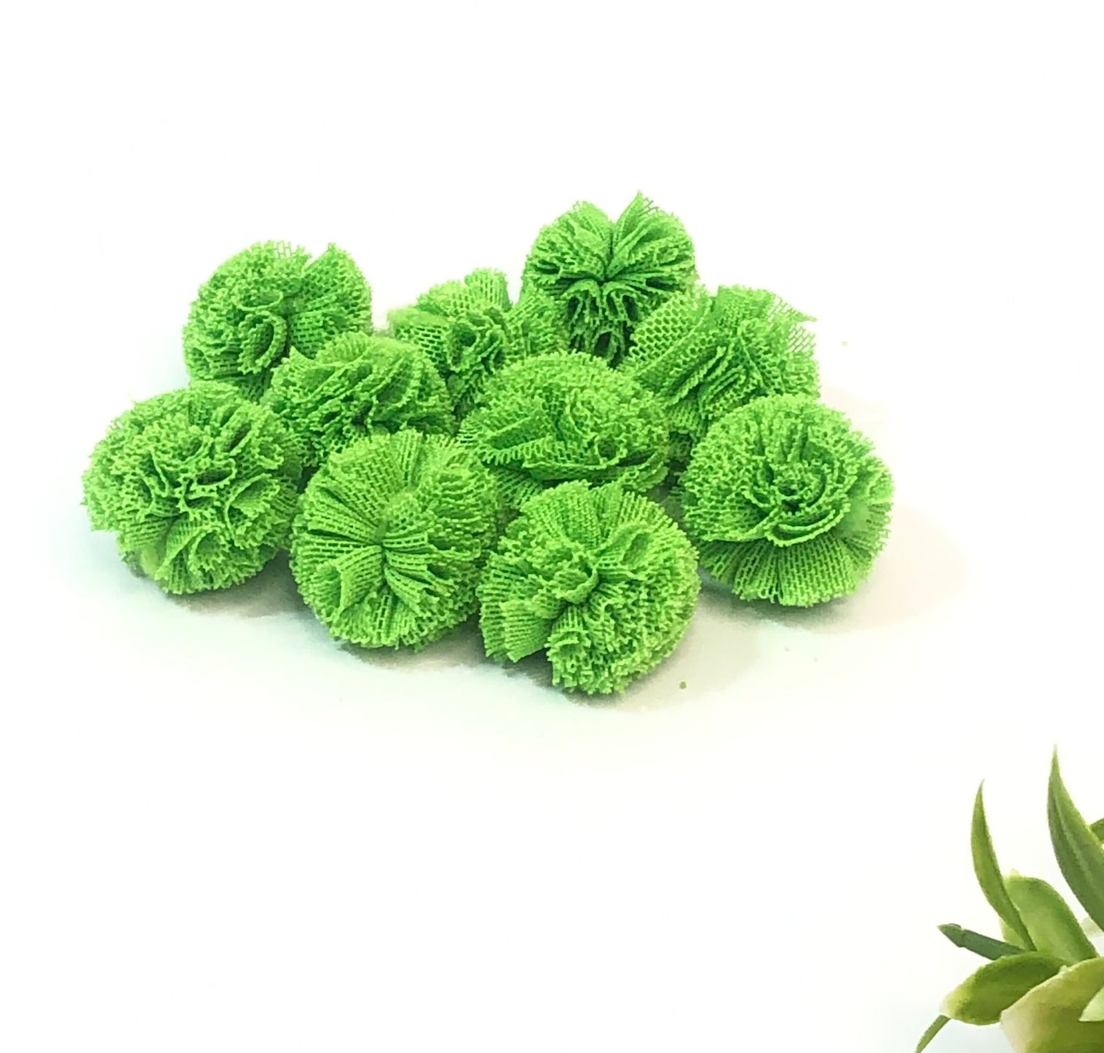 Pompom malha-2,5cm-Verde limão 
10unid