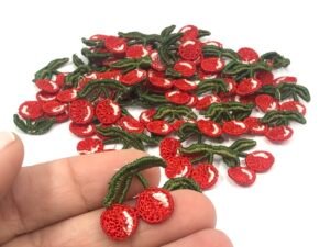 Aplique - Cereja Bordada - 5unid