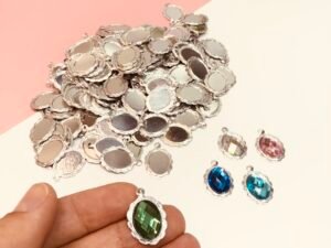 Medalha Prata /encaixe pedra10x14 -06gramas -Aprx 25unid