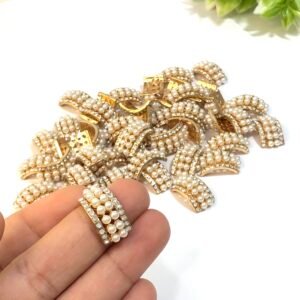 Entremeio Metal - Mini Pérolas Strass - 02unid