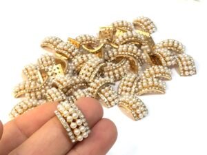 Entremeio Metal - Mini Pérolas Strass - 02unid