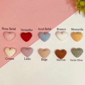 Aplique - Coração Cotelê -1.8mm- 06unid