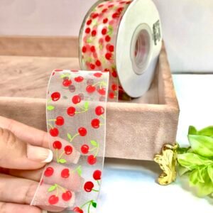 Fita Organza - Cereja - 38mm - 02mtr
