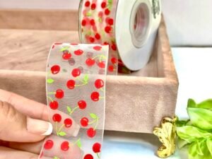 Fita Organza - Cereja - 38mm - 02mtr