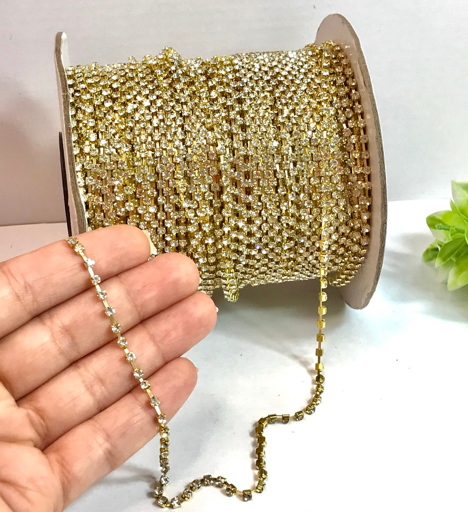 Strass metro - Dourado - Latão vidro - SS 12