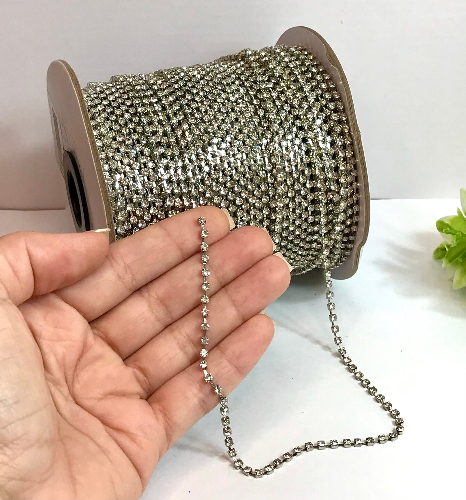 Strass metro - Níquel SS12 - Latão vidro