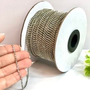 Strass metro- Níquel - SS06 -Latão vidro -01mtr