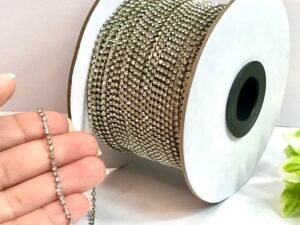 Strass metro- Níquel - SS06 -Latão vidro -01mtr