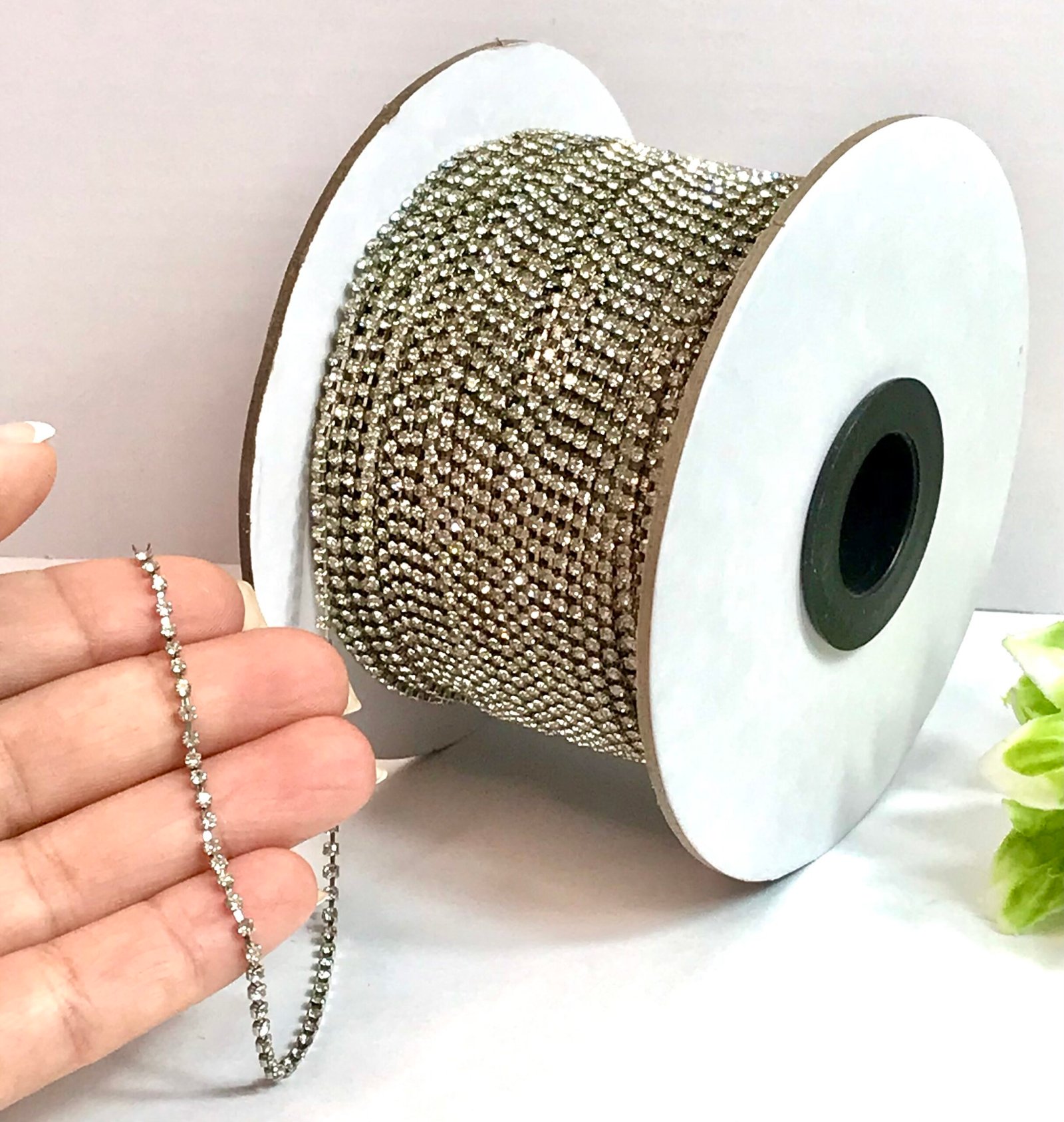 Strass metro- Níquel - SS06 -Latão vidro -01mtr