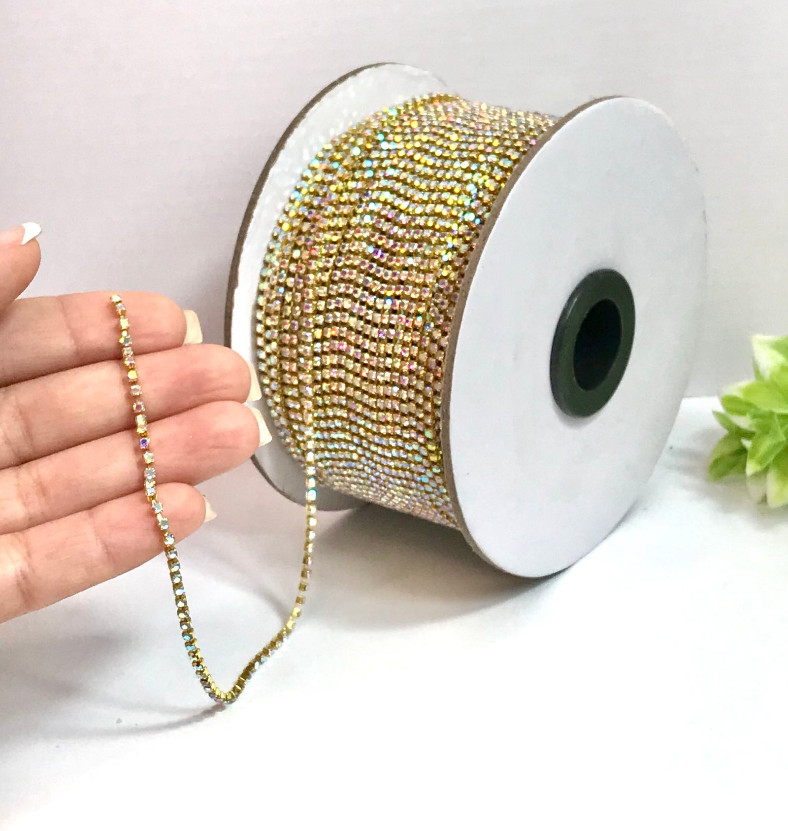 Strass metro Furta Cor - SS06 -Latão vidro - SS06 -01mtr