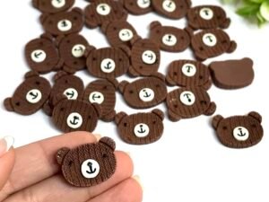 Aplique Urso Resina - 19x26mm - 04unid