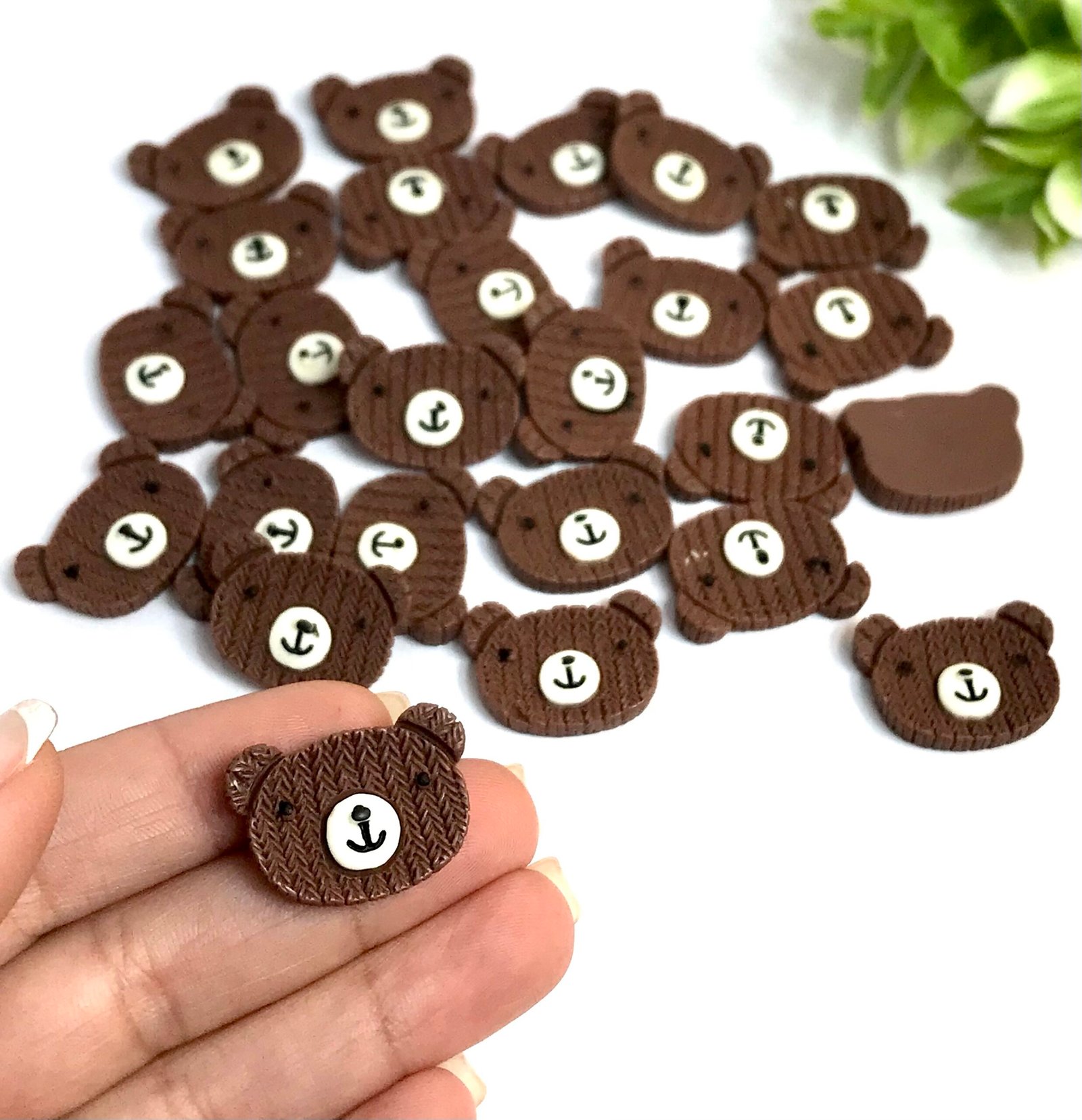 Aplique Urso Resina - 19x26mm - 04unid