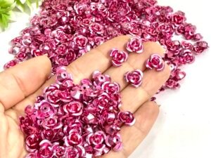 Florzinha alumínio - Rosa -10mm - 20unid