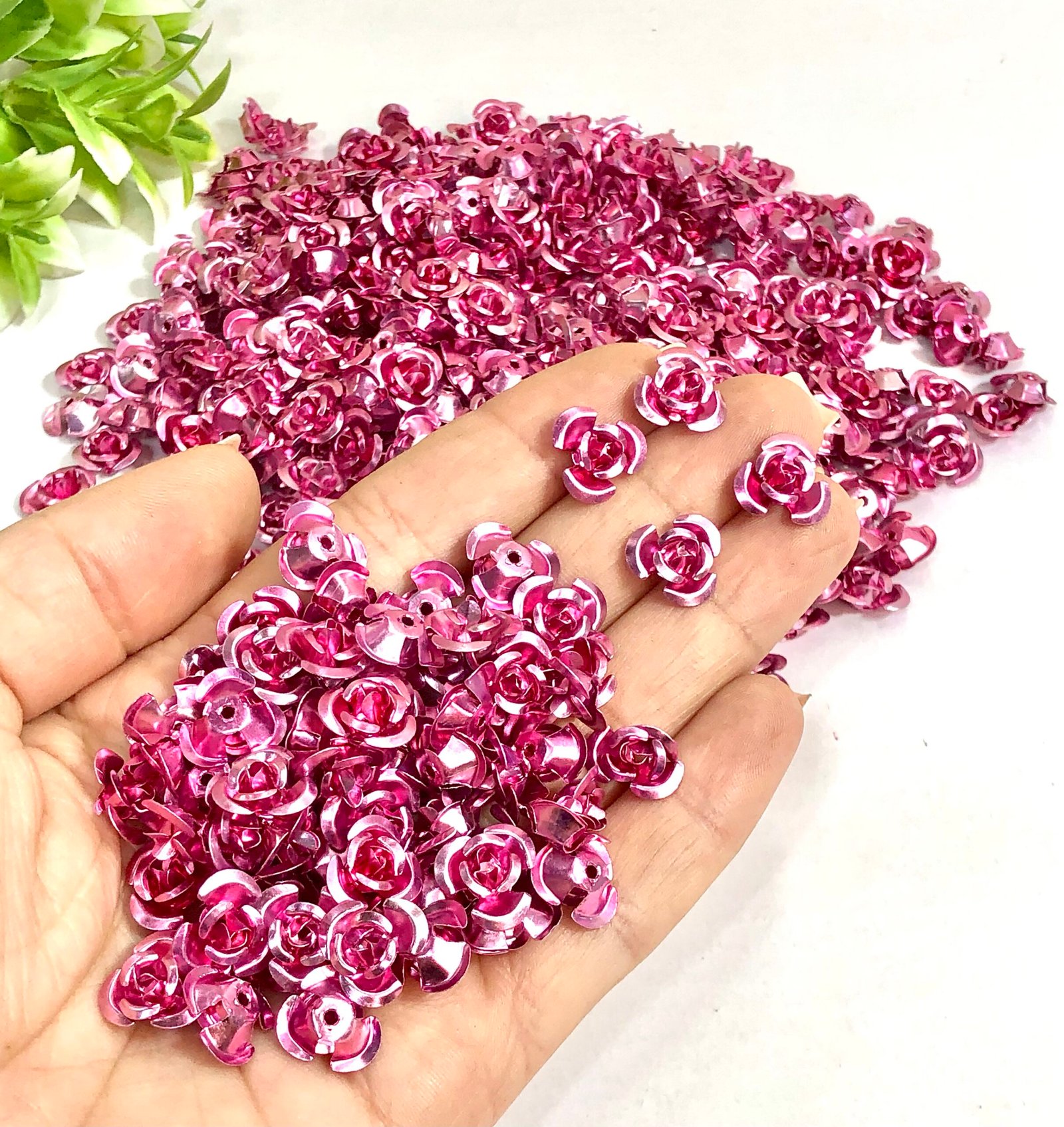 Florzinha alumínio - Rosa -10mm - 20unid