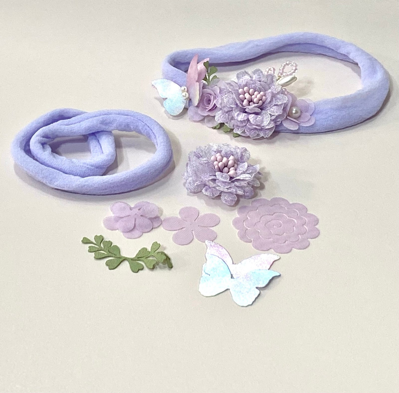 Kit Baby Lilás Borboleta Tie Dye 2cm